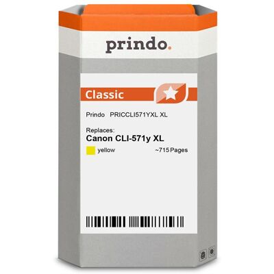 Prindo, Cartouche d'impression, Compatible avec Canon CLI-571y (Y) - Publicité Prindo, Cartouche d'impression, Compatible avec Canon CLI-571y (Y) - Publicité