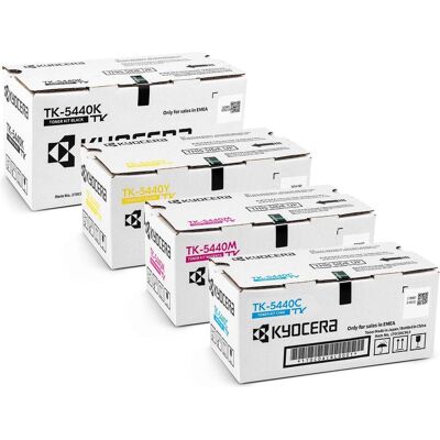 Kyocera Toner, Toner original TK-5440 - Multipack de 4 (cyan, magenta, jaune, noir) (Color) - Publicité Kyocera Toner, Toner original TK-5440 - Multipack de 4 (cyan, magenta, jaune, noir) (Color) - Publicité
