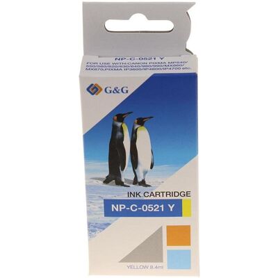G&G, Cartouche d'impression, compatible Encre avec CLI521Y, NP-C-0521Y, 2936B001, jaune, 8.4ml (Y) - Publicité G&G, Cartouche d'impression, compatible Encre avec CLI521Y, NP-C-0521Y, 2936B001, jaune, 8.4ml (Y) - Publicité