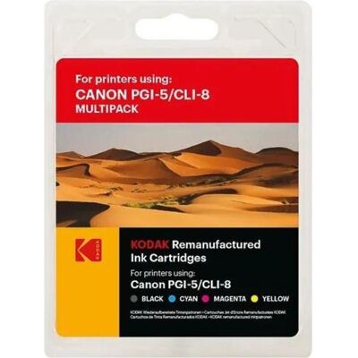 Kodak Cartouche d'impression, SUPPLIES 185C000826 CANON Encre IP (5) cmyk pbk rebuilt PGI5/CLI8 1x360/4x420 - Publicité Kodak Cartouche d'impression, SUPPLIES 185C000826 CANON Encre IP (5) cmyk pbk rebuilt PGI5/CLI8 1x360/4x420 - Publicité