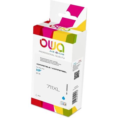 Armor OWA, Cartouche d'impression, OWA Encre compatible avec HP 711C cyan (30ml) (C) - Publicité Armor OWA, Cartouche d'impression, OWA Encre compatible avec HP 711C cyan (30ml) (C) - Publicité