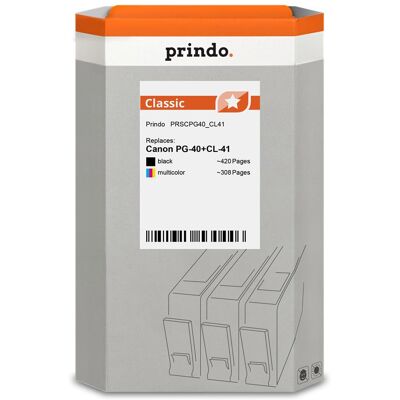 Prindo, Cartouche d'impression, Compatible avec Canon PG-40+CL-41 /plusieurs couleurs - Publicité Prindo, Cartouche d'impression, Compatible avec Canon PG-40+CL-41 /plusieurs couleurs - Publicité