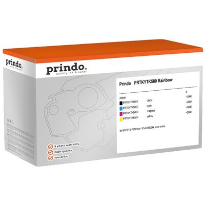 Prindo, Toner, compatible avec Kyocera TK580 /// (C, CF, M, Y) - Publicité Prindo, Toner, compatible avec Kyocera TK580 /// (C, CF, M, Y) - Publicité