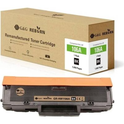 G&G HP 106A Toner Noir Reborn - Cartouche Écologique - Publicité G&G HP 106A Toner Noir Reborn - Cartouche Écologique - Publicité