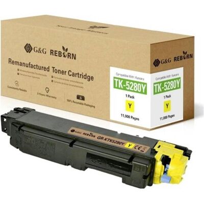 G&G Kyocera TK-5280 Jaune Reborn Toner - Écologique, 11000 Pages - Publicité G&G Kyocera TK-5280 Jaune Reborn Toner - Écologique, 11000 Pages - Publicité