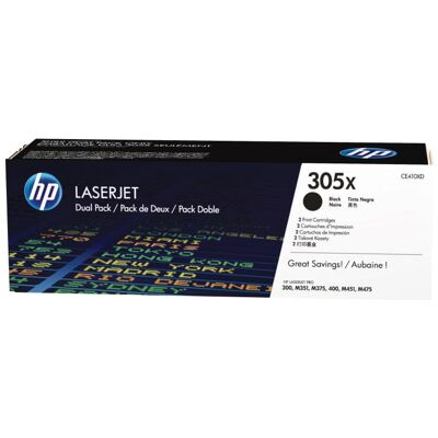 Toner, CE410XD) No 305X HP305X 305X Dual Pack Noir Cartouche (CE410XD) - Publicité Toner, CE410XD) No 305X HP305X 305X Dual Pack Noir Cartouche (CE410XD) - Publicité