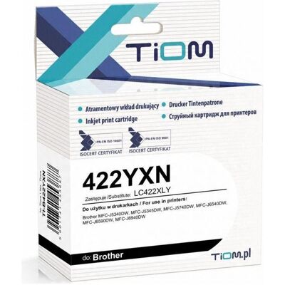 Tiom, Cartouche d'impression, Tusz do Brother 422YXN LC422XLY 1500 str. 19ml yellow - Publicité Tiom, Cartouche d'impression, Tusz do Brother 422YXN LC422XLY 1500 str. 19ml yellow - Publicité