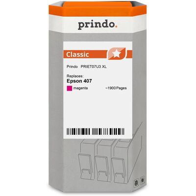 Prindo, Cartouche d'impression, compatible avec Epson 407 (M) - Publicité Prindo, Cartouche d'impression, compatible avec Epson 407 (M) - Publicité