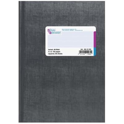 König & Ebhardt, Papier, Livre de comptes DIN A5 quadrillé anthracite 96 fls (A5, 96 feuilles, 80 g/m²) - Publicité König & Ebhardt, Papier, Livre de comptes DIN A5 quadrillé anthracite 96 fls (A5, 96 feuilles, 80 g/m²) - Publicité