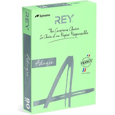 Rey Adagio, Papier, Papier à copier couleur A4 80G 09 Pastellgrn*RYADA080X432 R200 (A4, 80 g/m²) - Publicité Rey Adagio, Papier, Papier à copier couleur A4 80G 09 Pastellgrn*RYADA080X432 R200 (A4, 80 g/m²) - Publicité
