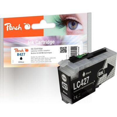 Peach, Cartouche d'impression, Tintenpatrone schwarz kompatibel zu Brother LC-427BK - Publicité Peach, Cartouche d'impression, Tintenpatrone schwarz kompatibel zu Brother LC-427BK - Publicité