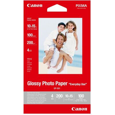 Canon Gp-501 (200 g/m², 10 x 15 cm, 100 pcs), Papier photo, Blanc - Publicité Canon Gp-501 (200 g/m², 10 x 15 cm, 100 pcs), Papier photo, Blanc - Publicité