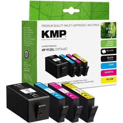 KMP Cartouches d'encre multicolores pour HP 912XL - Pack de 4 - Publicité KMP Cartouches d'encre multicolores pour HP 912XL - Pack de 4 - Publicité