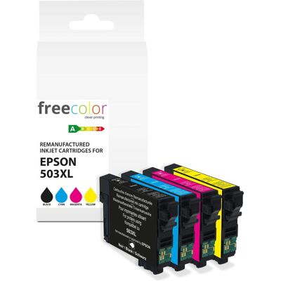 Freecolor, Cartouche d'impression, Patrone Epson 503XL Multipack BK/C/M/Y 12ml+3x11ml remanufactured (C, CF, M, Y) - Publicité Freecolor, Cartouche d'impression, Patrone Epson 503XL Multipack BK/C/M/Y 12ml+3x11ml remanufactured (C, CF, M, Y) - Publicité
