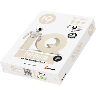 IQ, Papier, Papier à copier PREMIUM DIN A4 80 g/qm 500 feuilles (A4, 500 feuilles, 80 g/m²) - Publicité IQ, Papier, Papier à copier PREMIUM DIN A4 80 g/qm 500 feuilles (A4, 500 feuilles, 80 g/m²) - Publicité