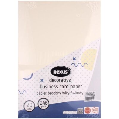 Beniamin, Papier, A4/20 Blatt cremefarbenes Visitenkartenpapier – Streifen (A4) - Publicité Beniamin, Papier, A4/20 Blatt cremefarbenes Visitenkartenpapier – Streifen (A4) - Publicité