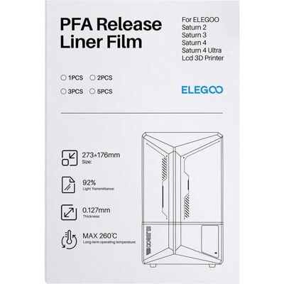 Elegoo 16K PFA film*5pcs for SATURN 2/8K/3/3 Ultra/4 series/4, Imprimante 3D : accessoires - Publicité Elegoo 16K PFA film*5pcs for SATURN 2/8K/3/3 Ultra/4 series/4, Imprimante 3D : accessoires - Publicité