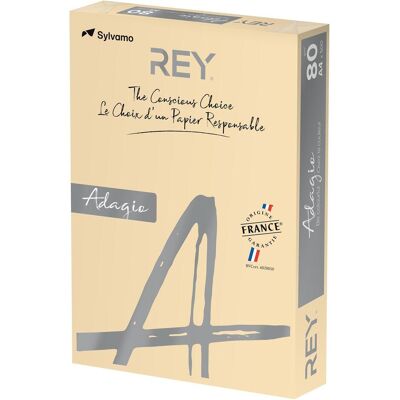 Rey Adagio, Papier, Papier Ksero A4 80G 38 pastel sable *RYADA080X430 R200 (A4, 80 g/m²) - Publicité Rey Adagio, Papier, Papier Ksero A4 80G 38 pastel sable *RYADA080X430 R200 (A4, 80 g/m²) - Publicité