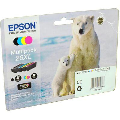 Epson Cartouche d'impression, 26XL Claria Premium Multipack (C, CF, M, Y) - Publicité Epson Cartouche d'impression, 26XL Claria Premium Multipack (C, CF, M, Y) - Publicité
