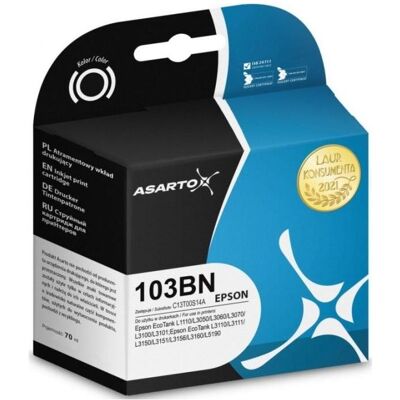 Asaro, Cartouche d'impression, Tusz Asarto Tusz Asarto do Epson 103BN C13T00S14A 70 ml noir (CF) - Publicité Asaro, Cartouche d'impression, Tusz Asarto Tusz Asarto do Epson 103BN C13T00S14A 70 ml noir (CF) - Publicité
