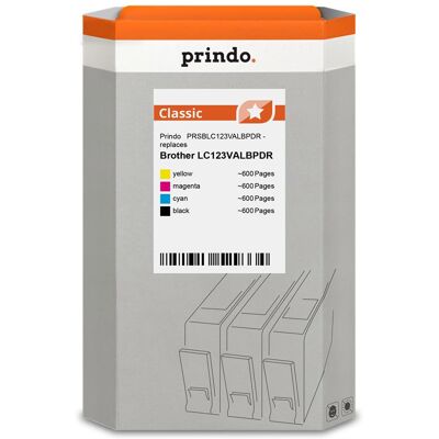 Prindo, Cartouche d'impression, compatible avec Brother LC-123 /// (C, CF, M, Y) - Publicité Prindo, Cartouche d'impression, compatible avec Brother LC-123 /// (C, CF, M, Y) - Publicité