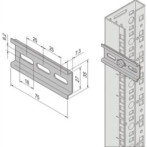 Schroff Rail DIN (EN 50022) - NTS MONT.F.THERMO/HYGROSTAT, Armoire serveur : accessoires - Publicité Schroff Rail DIN (EN 50022) - NTS MONT.F.THERMO/HYGROSTAT, Armoire serveur : accessoires - Publicité