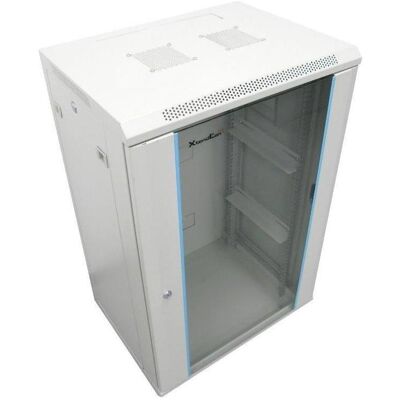XtendLan 19" nástěnný rozvaděč 22U 600x600, nosnost 60 kg, skleněné kouřové dveře, svařovaný, šedý (22 HE, Rack 19 pouces), Armoire serveur, Gris - Publicité XtendLan 19" nástěnný rozvaděč 22U 600x600, nosnost 60 kg, skleněné kouřové dveře, svařovaný, šedý (22 HE, Rack 19 pouces), Armoire serveur, Gris - Publicité