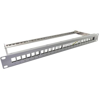 Helos 19 Porte-modules Keystone 1 UH 24 ports, rail de décharge, gris, Armoire serveur : accessoires, Gris - Publicité Helos 19 Porte-modules Keystone 1 UH 24 ports, rail de décharge, gris, Armoire serveur : accessoires, Gris - Publicité