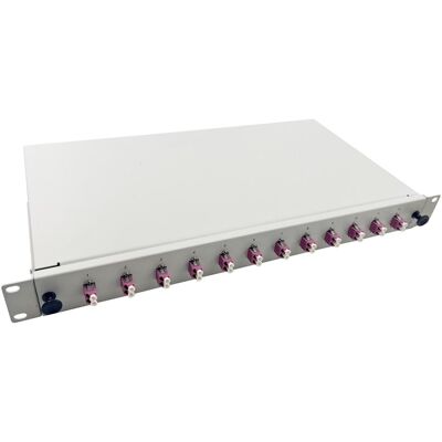 Helos LWL 19" Boîte de Fusion 12 x LC Duplex OM4 - Boîte de raccordement fibre - Publicité Helos LWL 19" Boîte de Fusion 12 x LC Duplex OM4 - Boîte de raccordement fibre - Publicité