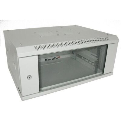 XtendLan 19" nástěnný rozvaděč 4U 600x450, nosnost 60 kg, skleněné dveře, svařovaný, šedý (4 HE, Rack 19 pouces), Armoire serveur, Gris - Publicité XtendLan 19" nástěnný rozvaděč 4U 600x450, nosnost 60 kg, skleněné dveře, svařovaný, šedý (4 HE, Rack 19 pouces), Armoire serveur, Gris - Publicité
