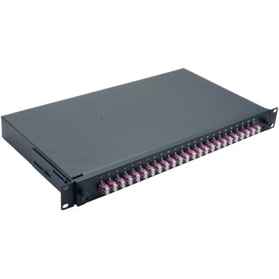 Helos Boîte d'épissure fibre optique 19" 24 x LC Duplex OM4, prête à l'épissure, noire, Serveur : accessoires, Noir - Publicité Helos Boîte d'épissure fibre optique 19" 24 x LC Duplex OM4, prête à l'épissure, noire, Serveur : accessoires, Noir - Publicité