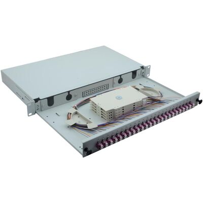 Helos Boîte d'épissure fibre optique 19" 24 x LC Duplex OM4, prête à l'épissure, grise, Serveur : accessoires, Gris - Publicité Helos Boîte d'épissure fibre optique 19" 24 x LC Duplex OM4, prête à l'épissure, grise, Serveur : accessoires, Gris - Publicité