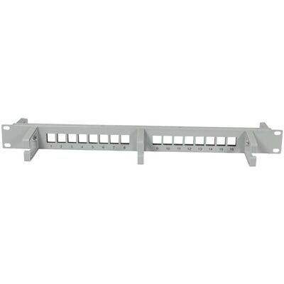 Synergy 21 Keystone,Panneau de brassage 19" pour module 16xTP, 1U(p 92mm), gris clair, avec serre-câble, Syne, Serveur : accessoires, Gris - Publicité Synergy 21 Keystone,Panneau de brassage 19" pour module 16xTP, 1U(p 92mm), gris clair, avec serre-câble, Syne, Serveur : accessoires, Gris - Publicité