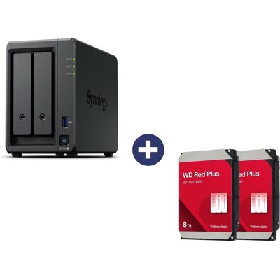 Synology Disk Station DS725+ NAS-Server (2 Schächte) + WD Red Plus NAS Festplatte - 16 TB (2x 8... (2 x 8 To, WD Red Plus), NAS, Noir - Publicité Synology Disk Station DS725+ NAS-Server (2 Schächte) + WD Red Plus NAS Festplatte - 16 TB (2x 8... (2 x 8 To, WD Red Plus), NAS, Noir - Publicité