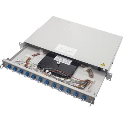 Telegärtner Répartiteur 19" fibre optique Profi V 1U avec, Serveur : accessoires, Gris, Bleu - Publicité Telegärtner Répartiteur 19" fibre optique Profi V 1U avec, Serveur : accessoires, Gris, Bleu - Publicité