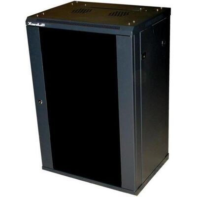XtendLan 19" nástěnný rozvaděč 22U 600x600, nosnost 60 kg, skleněné kouřové dveře, rozložený, černý (22 HE, Rack 19 pouces), Armoire serveur, Noir - Publicité XtendLan 19" nástěnný rozvaděč 22U 600x600, nosnost 60 kg, skleněné kouřové dveře, rozložený, černý (22 HE, Rack 19 pouces), Armoire serveur, Noir - Publicité