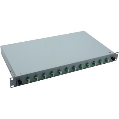 Helos Boîte d'épissure fibre optique 19" 12 x LC/APC Duplex OS2, prête à épisser, grise, Serveur : accessoires, Gris - Publicité Helos Boîte d'épissure fibre optique 19" 12 x LC/APC Duplex OS2, prête à épisser, grise, Serveur : accessoires, Gris - Publicité