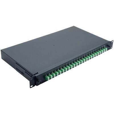 Helos Boîte d'épissure fibre optique 19" 24 x LC/APC Duplex OS2, prête à l'épissure, noire, Serveur : accessoires, Noir - Publicité Helos Boîte d'épissure fibre optique 19" 24 x LC/APC Duplex OS2, prête à l'épissure, noire, Serveur : accessoires, Noir - Publicité