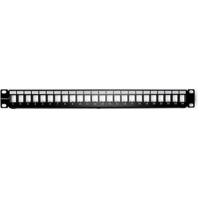 Qoltec Panneau de raccordement RACK noir, 24 prises RJ45 Nombre de ports : 24, Serveur : accessoires, Noir - Publicité Qoltec Panneau de raccordement RACK noir, 24 prises RJ45 Nombre de ports : 24, Serveur : accessoires, Noir - Publicité