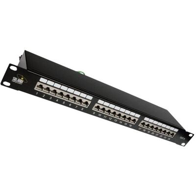 Solarix Panneau de brassage 19" 24 x RJ45 CAT6 STP černý 1U, Serveur : accessoires, Noir - Publicité Solarix Panneau de brassage 19" 24 x RJ45 CAT6 STP černý 1U, Serveur : accessoires, Noir - Publicité