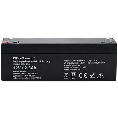 Qoltec 53064 Batterie AGM 12V 2,3Ah max. 34,5A, Accessoire ASI - Publicité Qoltec 53064 Batterie AGM 12V 2,3Ah max. 34,5A, Accessoire ASI - Publicité