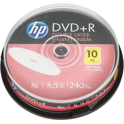 HP DVD+R DL 8X IJ PRINT 10PK (10x), Support de données optiques - Publicité HP DVD+R DL 8X IJ PRINT 10PK (10x), Support de données optiques - Publicité