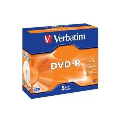 Verbatim DVD-R 4,7 Go (120 min) 16x Silver jewel box, 5pack (5x), Support de données optiques - Publicité Verbatim DVD-R 4,7 Go (120 min) 16x Silver jewel box, 5pack (5x), Support de données optiques - Publicité
