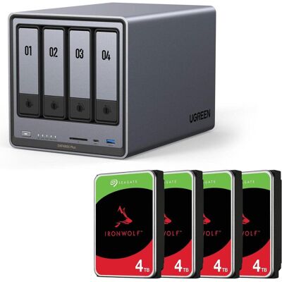 Ugreen NASync DXP4800 Plus + Seagate IronWolf 16 TB (4 x 4 TB) (4 x 4 To, Seagate Ironwolf), NAS, Gris - Publicité Ugreen NASync DXP4800 Plus + Seagate IronWolf 16 TB (4 x 4 TB) (4 x 4 To, Seagate Ironwolf), NAS, Gris - Publicité