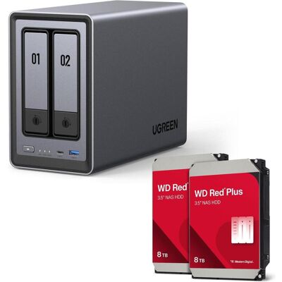 Ugreen NASync DXP2800 NAS System 2-Bay + Western Digital Festplatte 16 TB (2 x 8 TB) (2 x 8 To), NAS - Publicité Ugreen NASync DXP2800 NAS System 2-Bay + Western Digital Festplatte 16 TB (2 x 8 TB) (2 x 8 To), NAS - Publicité