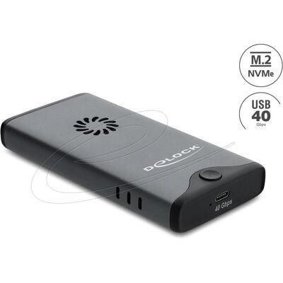 Delock USB Type-C 40 Gbps Gehäuse für 1 x M.2 NVMe PCIe SSD (M.2), Boîtier pour disques durs, Gris - Publicité Delock USB Type-C 40 Gbps Gehäuse für 1 x M.2 NVMe PCIe SSD (M.2), Boîtier pour disques durs, Gris - Publicité