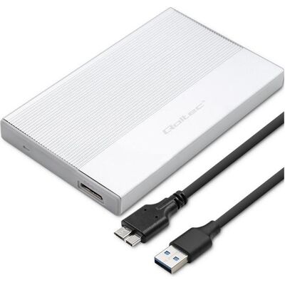 Qoltec Boîtier pour disque dur SSD 2,5 pouces, SATA, USB3.0, 2TB (2.5"), Boîtier pour disques durs, Argent - Publicité Qoltec Boîtier pour disque dur SSD 2,5 pouces, SATA, USB3.0, 2TB (2.5"), Boîtier pour disques durs, Argent - Publicité