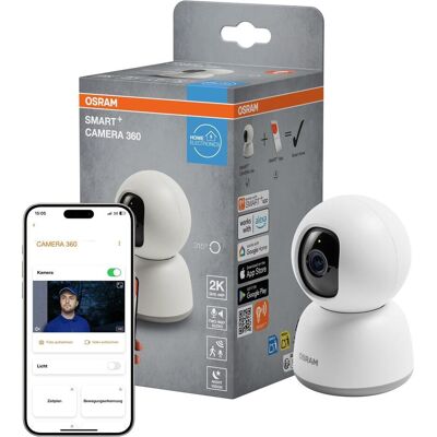 Osram SMART+ WIFI CAMERA 360 White (2560 x 1440 Pixels), Caméra réseau, Blanc - Publicité Osram SMART+ WIFI CAMERA 360 White (2560 x 1440 Pixels), Caméra réseau, Blanc - Publicité