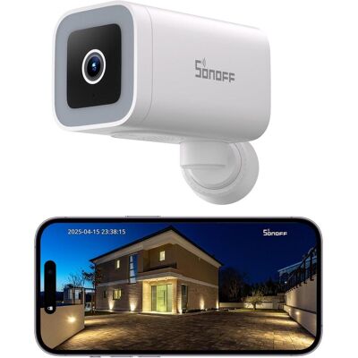 Sonoff CAM-B1P Caméra intelligente extérieure WiFi 2K (2560 x 1440 Pixels), Caméra réseau, Blanc - Publicité Sonoff CAM-B1P Caméra intelligente extérieure WiFi 2K (2560 x 1440 Pixels), Caméra réseau, Blanc - Publicité
