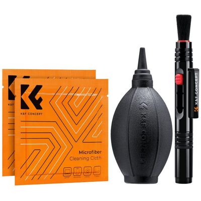 Kit de Nettoyage pour Caméra K&F Concept - 3-en-1, Pinceau, Souffleur, Chiffon Microfibre - Publicité Kit de Nettoyage pour Caméra K&F Concept - 3-en-1, Pinceau, Souffleur, Chiffon Microfibre - Publicité